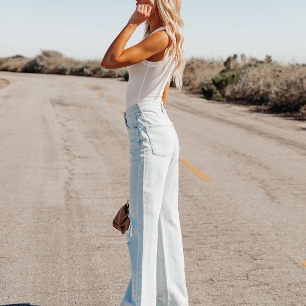 New Go To Cotton Ribbed Tank Top in White - Picture 5 of 6